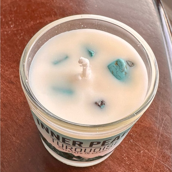 Candle with essential oils Orange & ylang ylang with turquoise crystals - Picture 2 of 4